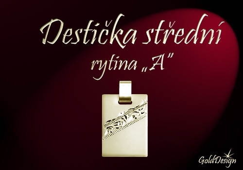 Destička střední A - přívěsek zlacený